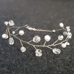 Swarovski Crystals and Fresh Water Pearls Vine Bracelet